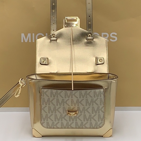 MICHAEL KORS MANHATTAN MEDIUM TOP HANDLE SCHOOL SATCHEL/ CROSSBODY PALE NWT - Picture 3 of 16